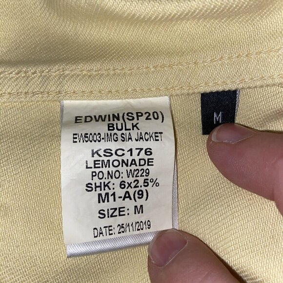 EDWIN Anthropologie Womens SIA Denim Jacket M Lemonade 80s Cropped Colorful NWT - Picture 8 of 10